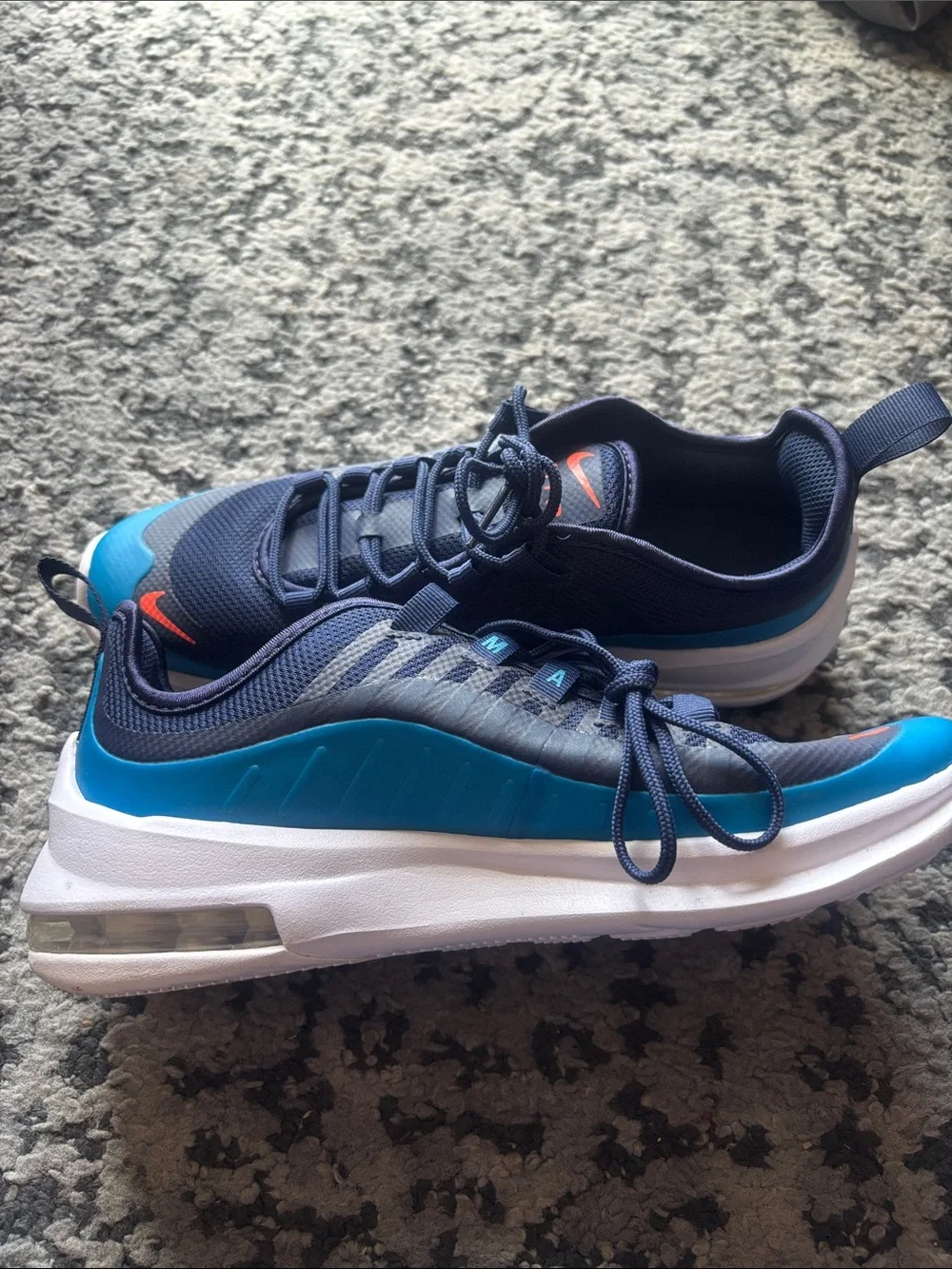 Nike Air Max Kids Sneakers Navy Blue & Teal with Orange Accents